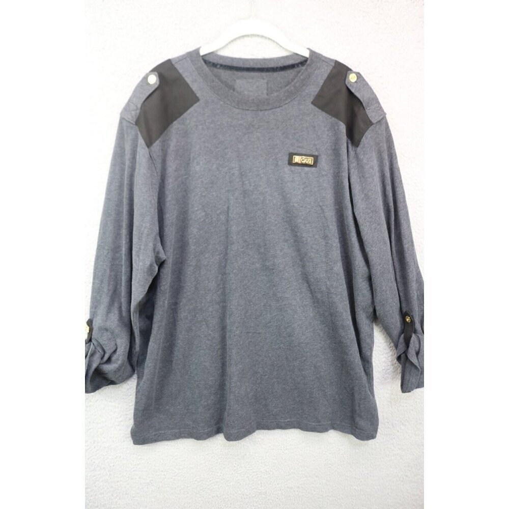 Cavi Men's Military Henley Roll Tab Sleeves Shirt-Size XL